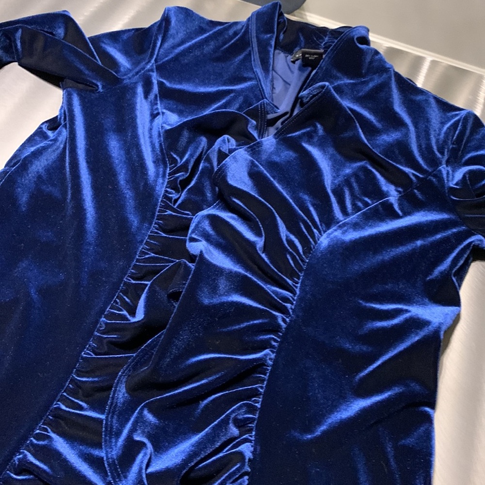 Grace Elements Blue Storm Masquerade Velvet Open Front Jacket Size M - Picture 3 of 11